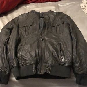 Winter leather jacket